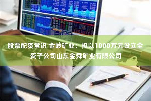 股票配资常识 金岭矿业：拟以1000万元设立全资子公司山东金舜矿业有限公司
