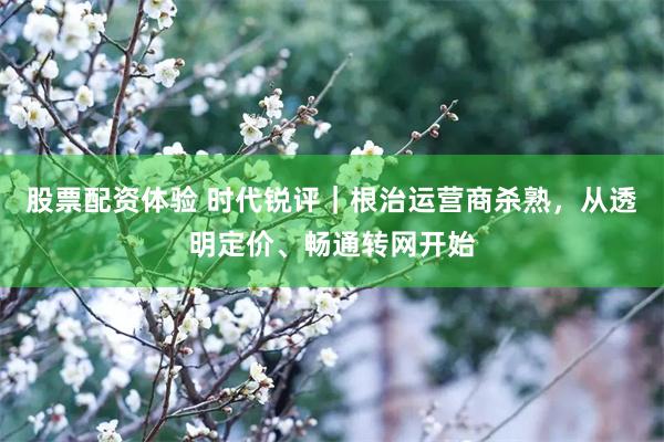 股票配资体验 时代锐评｜根治运营商杀熟，从透明定价、畅通转网开始
