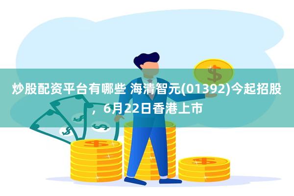 炒股配资平台有哪些 海清智元(01392)今起招股，6月22日香港上市