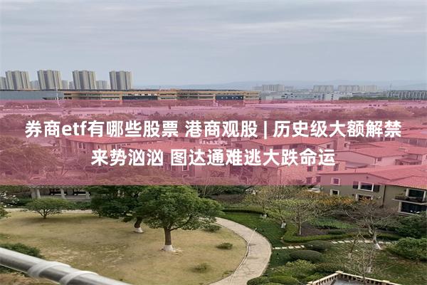 券商etf有哪些股票 港商观股 | 历史级大额解禁来势汹汹 图达通难逃大跌命运