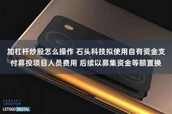 加杠杆炒股怎么操作 石头科技拟使用自有资金支付募投项目人员费用 后续以募集资金等额置换