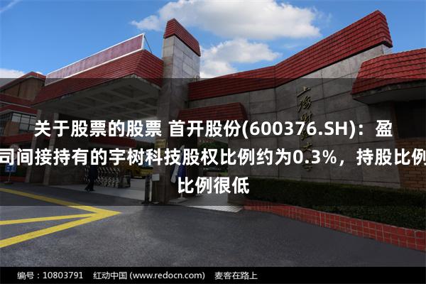 关于股票的股票 首开股份(600376.SH):盈信公司间接持有的宇树科技股权比例约为0.3%,持股比例很低