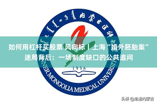 如何用杠杆买股票 风向标丨上海“婚外胚胎案”迷局背后:一场制度缺口的公共追问