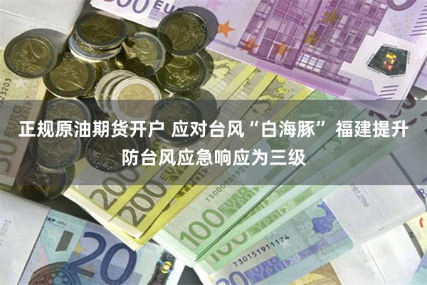 正规原油期货开户 应对台风“白海豚” 福建提升防台风应急响应为三级