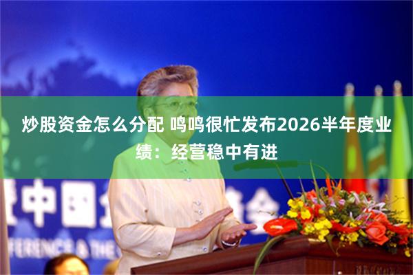 炒股资金怎么分配 鸣鸣很忙发布2026半年度业绩：经营稳中有进