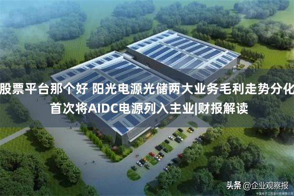 股票平台那个好 阳光电源光储两大业务毛利走势分化 首次将AIDC电源列入主业|财报解读