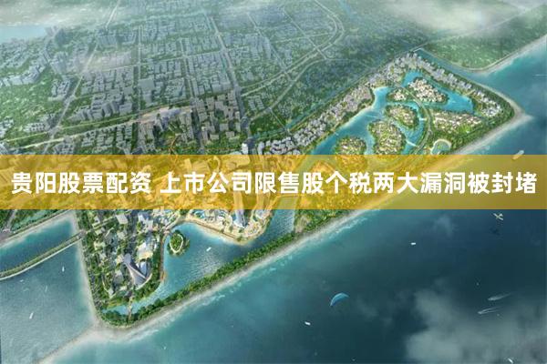 贵阳股票配资 上市公司限售股个税两大漏洞被封堵