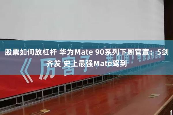 股票如何放杠杆 华为Mate 90系列下周官宣：5剑齐发 史上最强Mate驾到